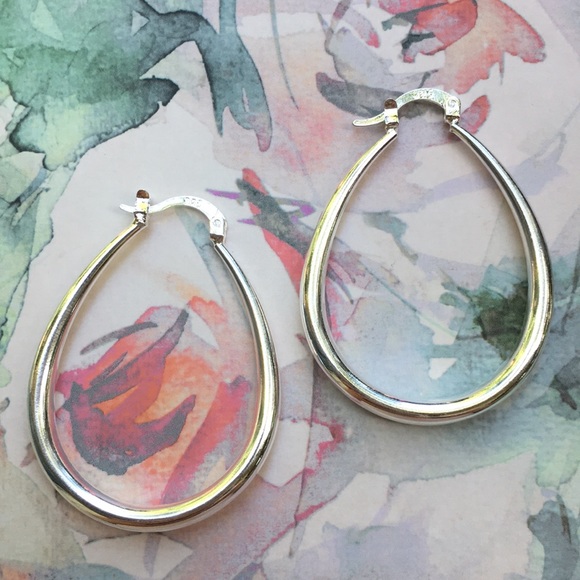 🤍new. silver hoop earrings - Picture 5 of 10
